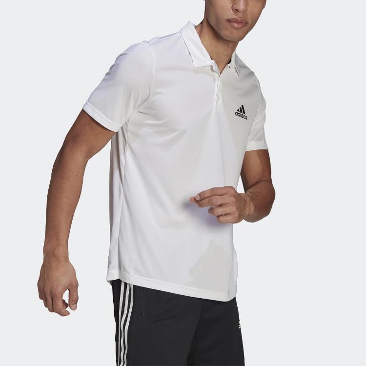 Adidas Performance Training Breathable Short Sleeve Polo Shirt Men Tops White GM2154
