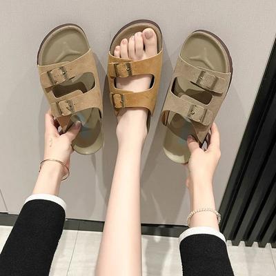 Теплые пробковые сандалии для женщин и мужчин, модные кожаные мюли, удобные туфли-картофелины с поддержкой свода стопы для дома и улицы, плоские шлепанцы