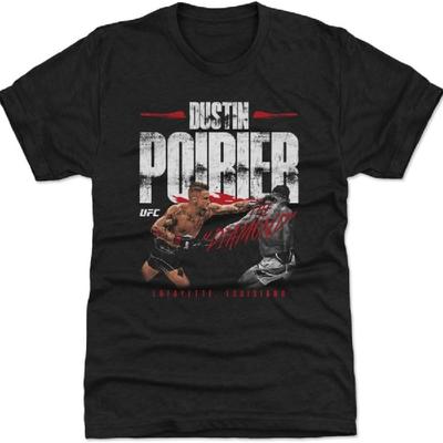 500 LEVEL Мужская футболка премиум-класса UFC - Дастин Порье Удар БЕЛЫЙ
