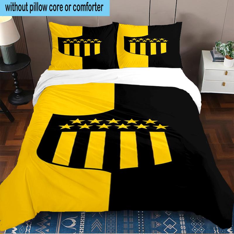 Peñarol Football Club Emblem 3PCS Bedding Set 2D Printing (Includes 1 Duvet Cover + 2 Pillowcases Coreless), Bedroom decor,Fan gift