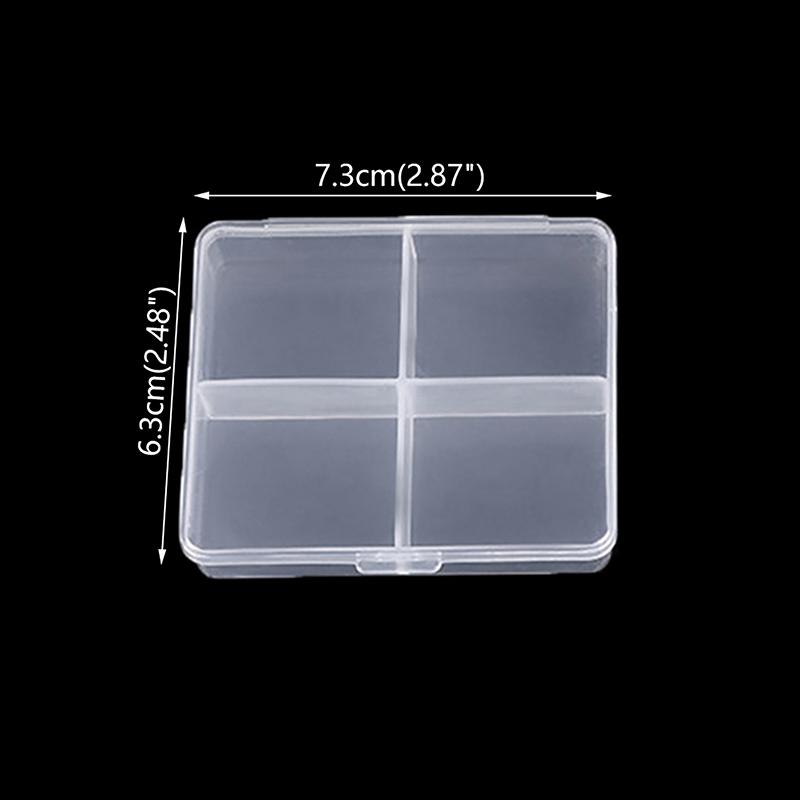 Квадратный пластиковый прозрачный ящик для хранения мелких предметов, органайзер для мелочей, чехол для ювелирных изделий, бисер, контейнер, инструменты, аксессуары