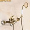 .  Bathroom Bath Tub Wall Mounted Hand Held Antique Brass Shower Head Kit Shower Faucet Sets YT-5340-B