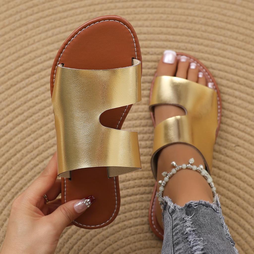 2024 Летние женские тапочки на плоской подошве с открытым носком, ретро, размер плюс 43, женские шлепанцы, повседневная пляжная обувь для отдыха, женские сандалии