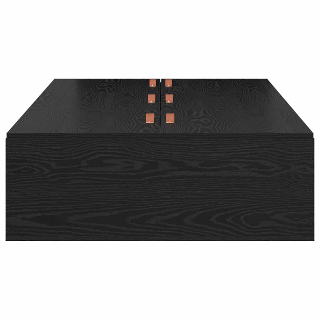 Storage Bed Frame Black Oak Effect 100 x 200 cm