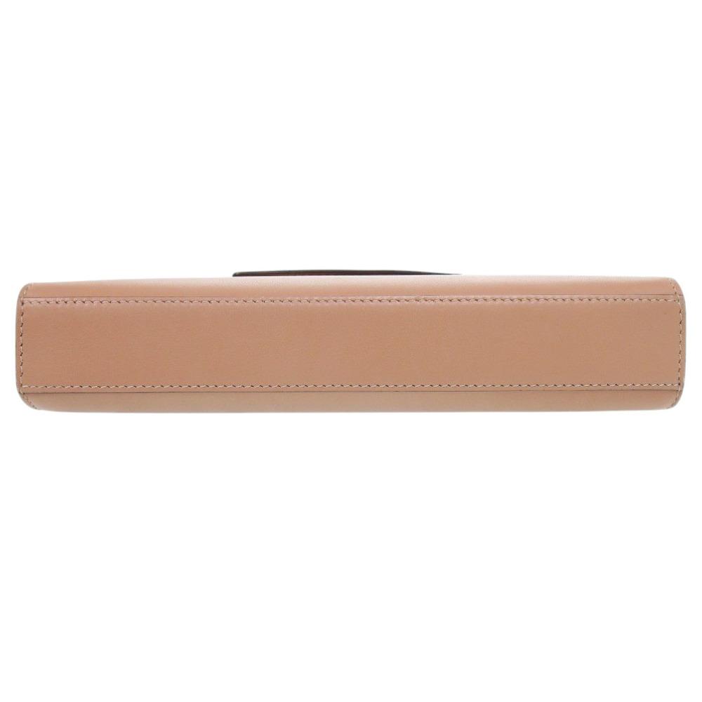 Used AUTHENTIC DELVAUX Chain Shoulder Bag Tempate Beige Leather