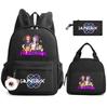 Cartoon K-Pop Demon Hunters Printed Backpack Lunch Bag Pencil Case for Children Student Schoolbag Girl Kid Gift Women Travel Bag