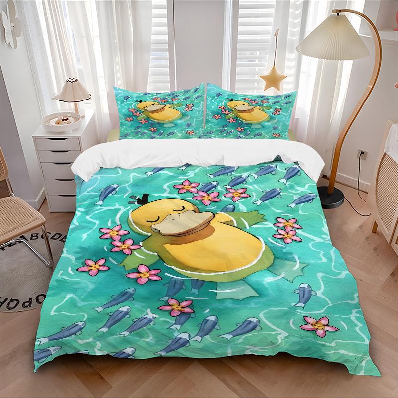 3pcs Pikachu Duvet Cover Set, Includes 1 Duvet Cover and 1/2 Pillowcases (No Insert) yy251104229