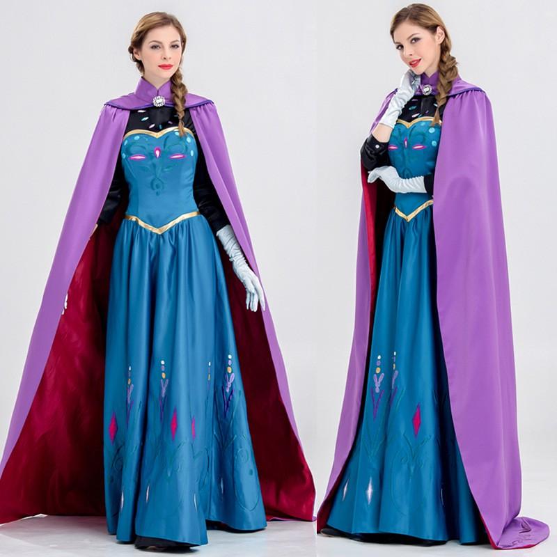 Elsa Frozen Costume Teen Girls Halloween Party Dress Cosplay Outfit Stage Performance