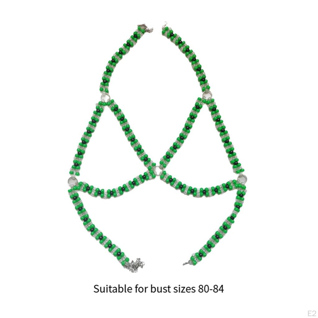 Бюстгальтер с цепочкой для тела, бисер для пляжного выступления, костюмированного костюма