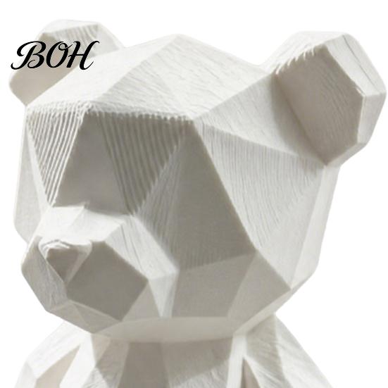 DIY Paintable Ornaments Polygon Bear Statue, Hand-Paint 3D Printed Ornament, Poly Geometric Customizable Art Decoration Nordic Style Sculpture,