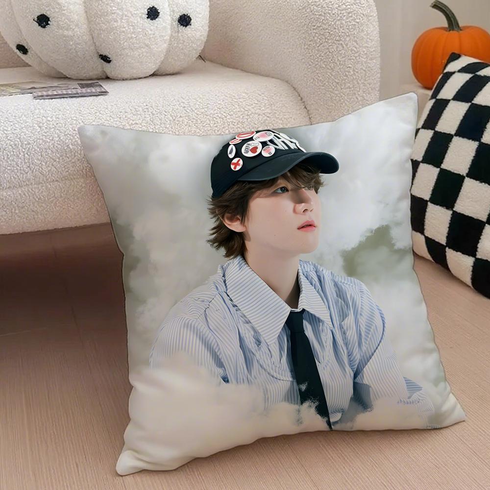 Classic Korean Handsome Singer BByun Baekhyun Cushion Cover Throw Pillow Cover Hidden Button Durable Polyester Chair Cushion