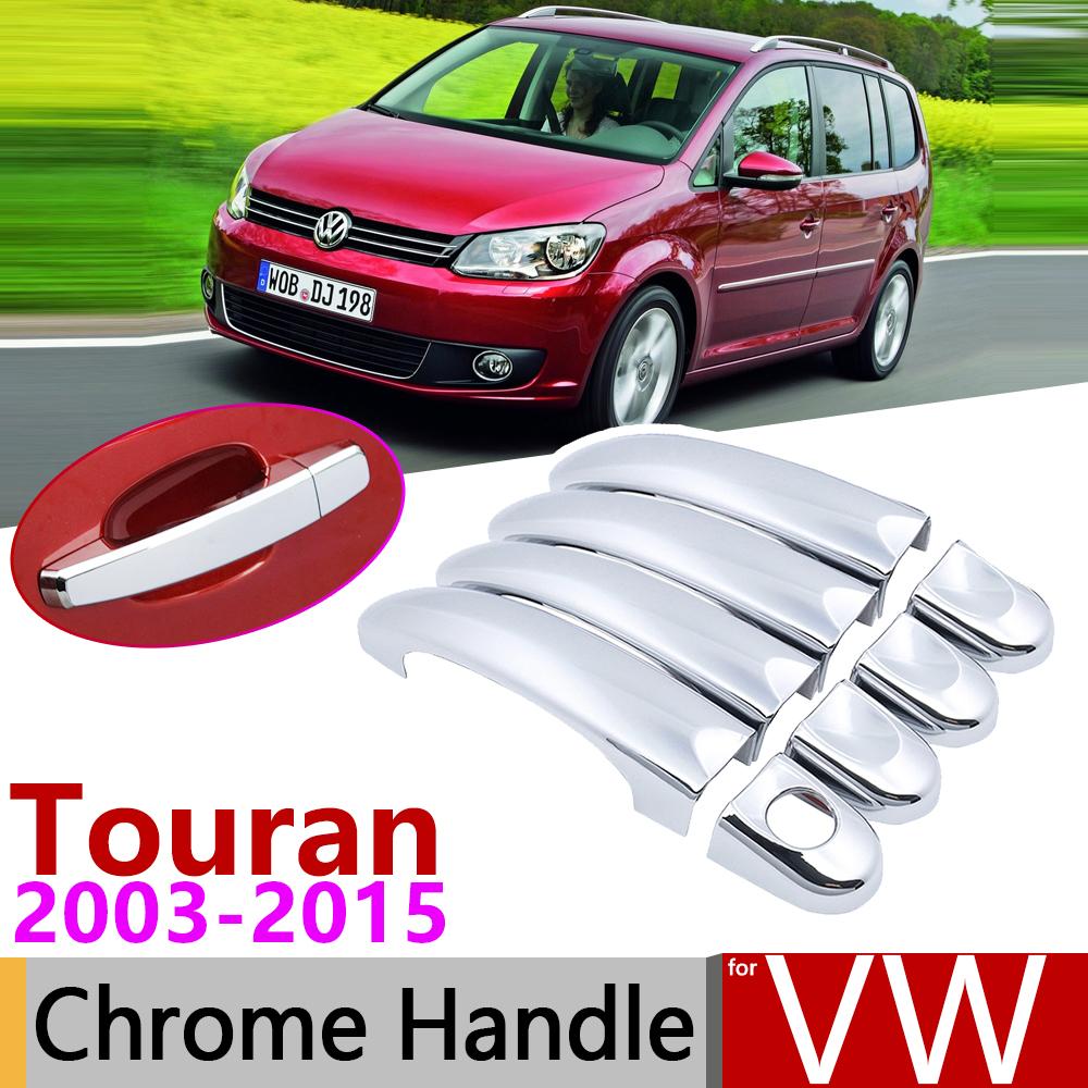 For Volkswagen VW Touran MK1 2003~2015 Chrome Door Handle Cover Car Accessories Stickers Trim Set 2004 2006 2008 2010 2012