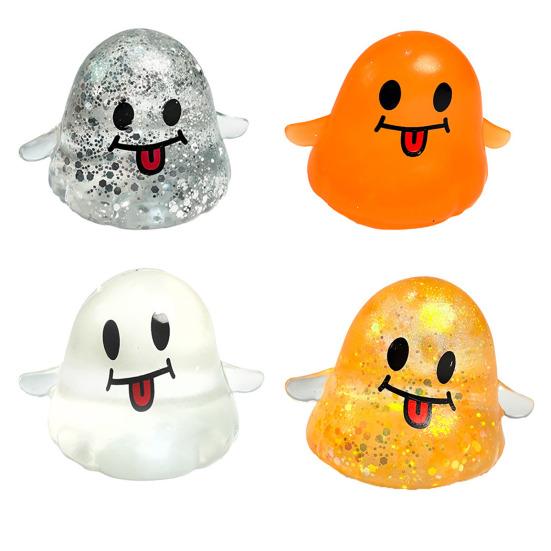Glitter Ghost Squeeze Toy Stress Relief Transparent Ghost Squeeze Toy Slow Rising Decompression Sensory Fidget Toy Halloween Party