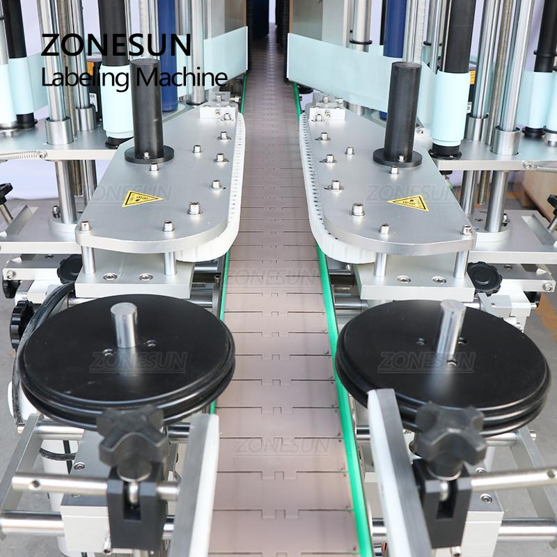 ZONESUN ZS-TB990 Automatic Double Side Labeling Machine Industrial Round Square Glass Bottle Jar Sticker Labeler Production Line