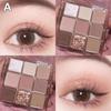 Новая палитра теней для век Nine Color Eyeshadow Palette Rose Pink Pearly Matte Eye Shiny Pigment Makeup Sequin Lasting I4F8, 01 A