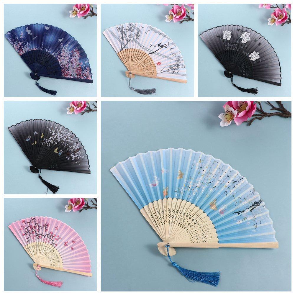 Held Japanese Folding Dance Hand Held Silk Fan Hand Held Flower Fan Photo Prop Tool Folding Fan