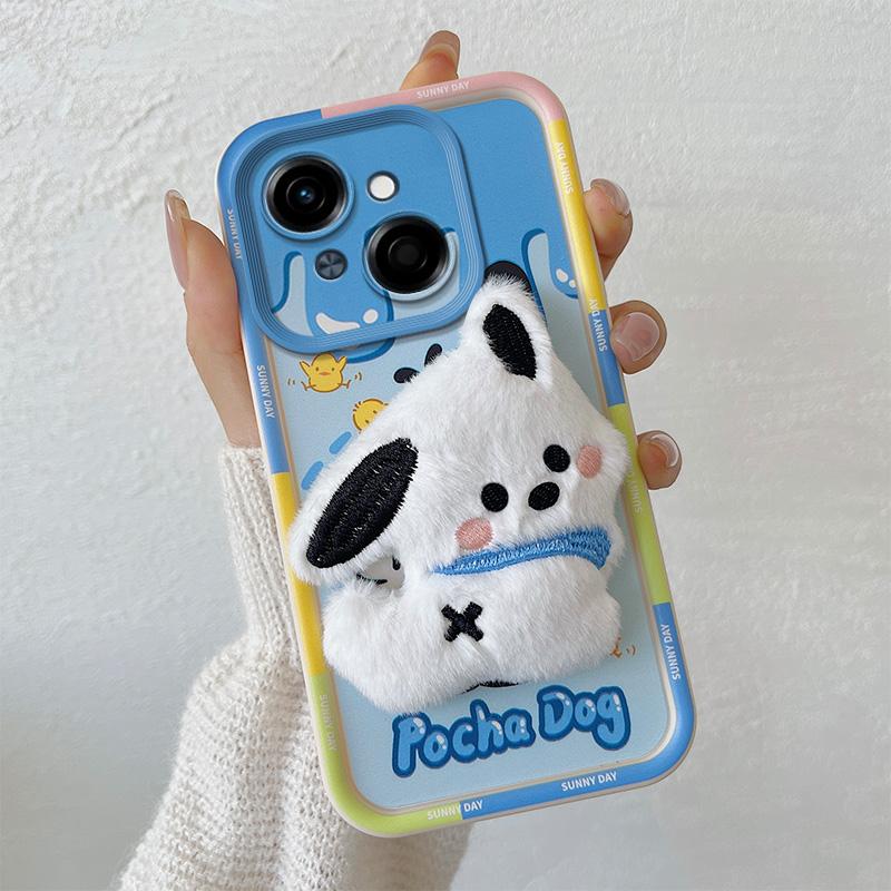 KEYSION Милый 3D мультяшный плюшевый чехол для TECNO Spark Go 1 Go 2025 со шнурком, силиконовый противоударный чехол для телефона Tecno Pop9 4G