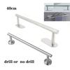 40 см серебряный держатель для полотенец из нержавеющей стали самоклеящаяся направляющая дрель без сверления перфоратор кухонная полка настенная фурнитура для ванной комнаты
