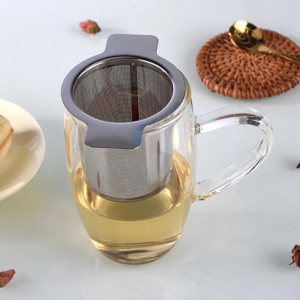 Stainless Steel Double Ear Tea Filter, Tea Filter, Tea Leakage, Spice Tea Filter, Herbal Filter with Cover, Tea Drainage