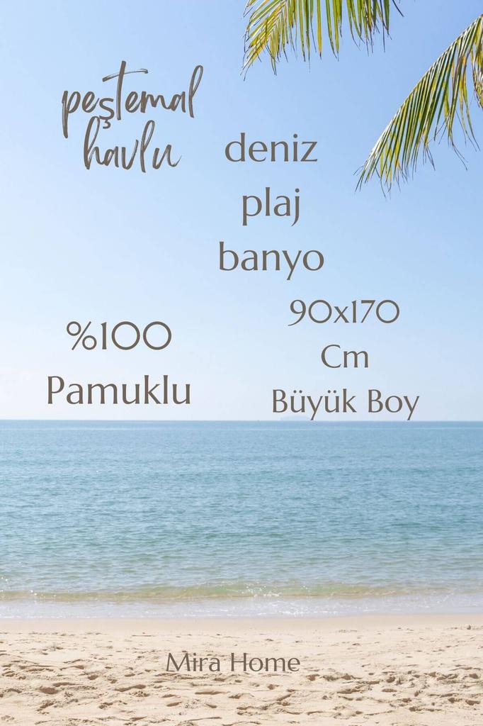 Serenity Büyük Boy Peştemal Havlu Deniz Plaj Banyo 90x170 cm %100 Pamuk
