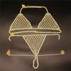 1 Set Body Chain Sexy Adjustable Exaggerated Shiny Hollow Out Dress Up Gift Rhinestones Bikini Body Chain Beach Bra Jewelry Nightclub Wear