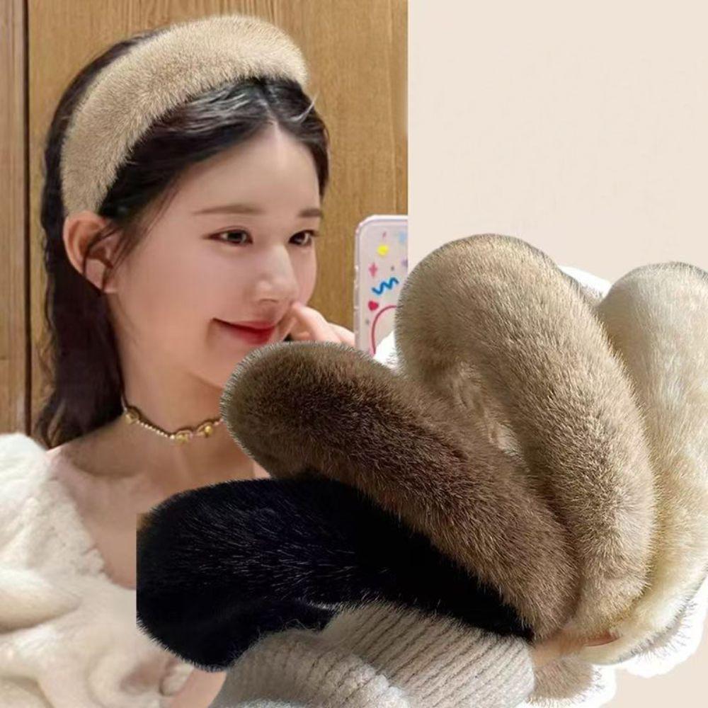 Однотонная женская повязка на голову из искусственного меха норки, обертывания для головы, высококачественные аксессуары для волос