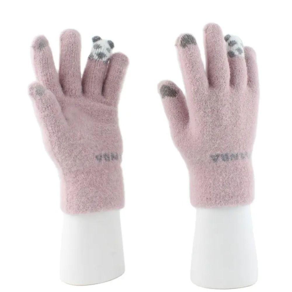 Ветрозащитные перчатки с сенсорным экраном, утолщенные зимние перчатки, модные вязаные перчатки