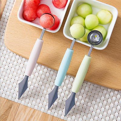 Кухонные принадлежности Двусторонний нож из нержавеющей стали для нарезки фруктов, арбуза, мороженого, шарика, ложки, стеки, гаджеты для дома