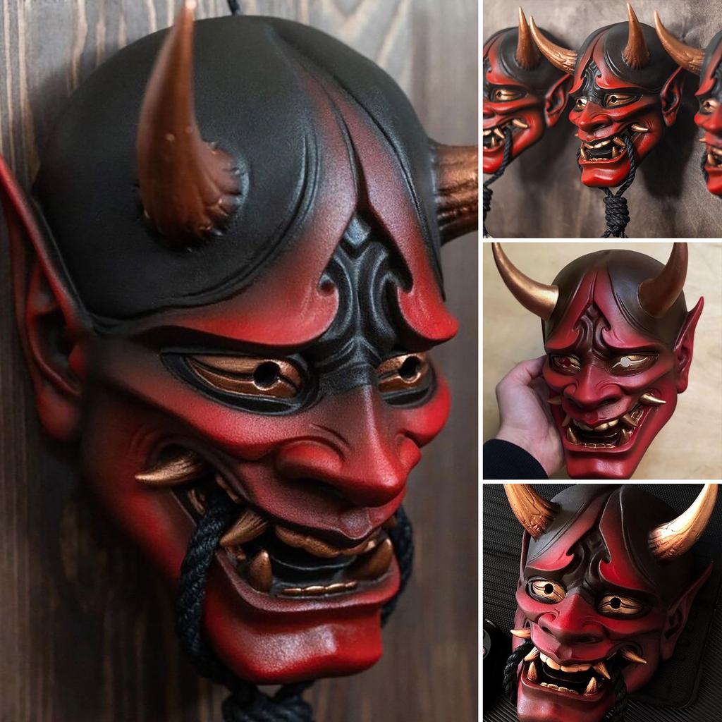 Japanese Assassin Mask Halloween Creepy Face Mask Latex Cosplay Party Props