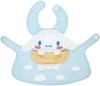 Baby Apron for Size with Catch Sanrio Cinnamoroll Design Die-Cut Meals, 80-90, Water-Repellent, Pocket, (CBAEP1-A)