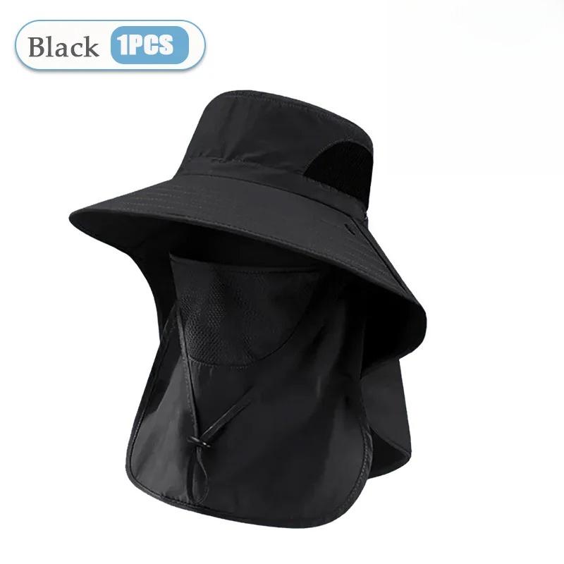 Summer Sun Hats UV Protection Outdoor Hunting Fishing Cap for Men Women Hiking Camping Visor Bucket Hat Neck Flap Fisherman Hat