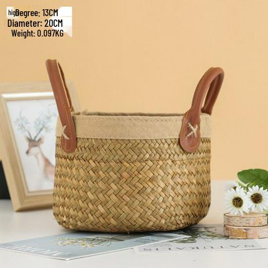 Handheld Flower Basket for Fresh & Dried Flowers, Woven with Willow, Rattan & Straw - Perfect for Flower Arrangement or Picnic