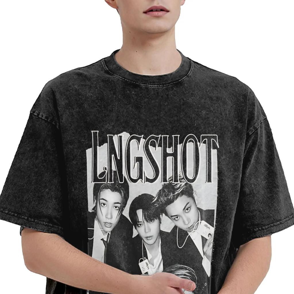 2026 Kpop Lngshot Футболка Летняя Потрясающая Футболка Повседневная Харадзюку Футболка для Унисекс Короткий Рукав Свободная Одежда