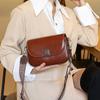 Vintage Leather Women's Bag Fashion Small Square Bag New Leisure Commuter Premium Sense Cowhide Single Shoulder Crossbody Bag