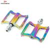 Aluminum Alloy Bicycle Pedals With Triple Sealed Bearing Road Mountain Folding Bike Colorful PD-R41-Y