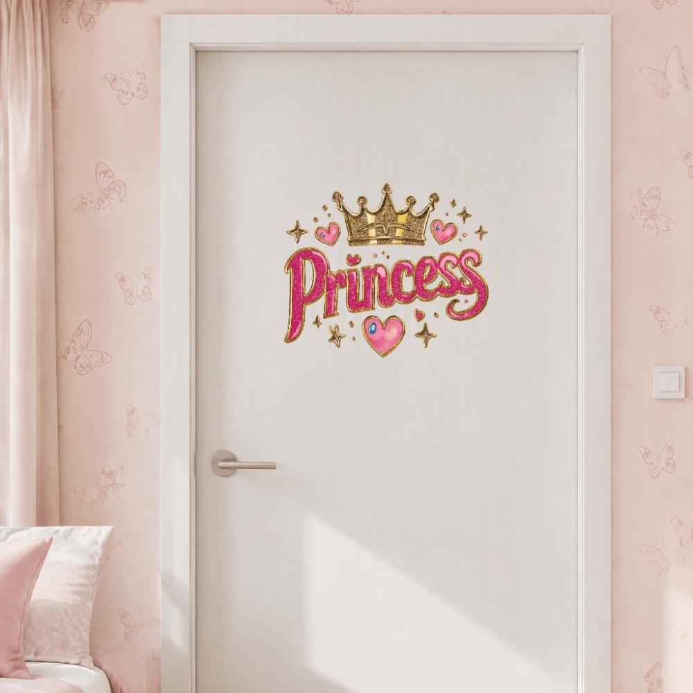 Cartoon Crown Princess Wall Decals Self Adhesive Wall Decorative Stickers  Girls Bedroom