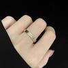 Fashion Titanium Steel Hollow Great Wall Pattern Cut Ring Couple Geometric Fashion