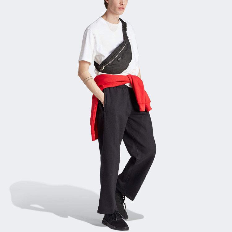 Adidas Оригинальные свободные прямые трикотажные спортивные брюки премиум-класса Originals Essential, мужские черные II5803