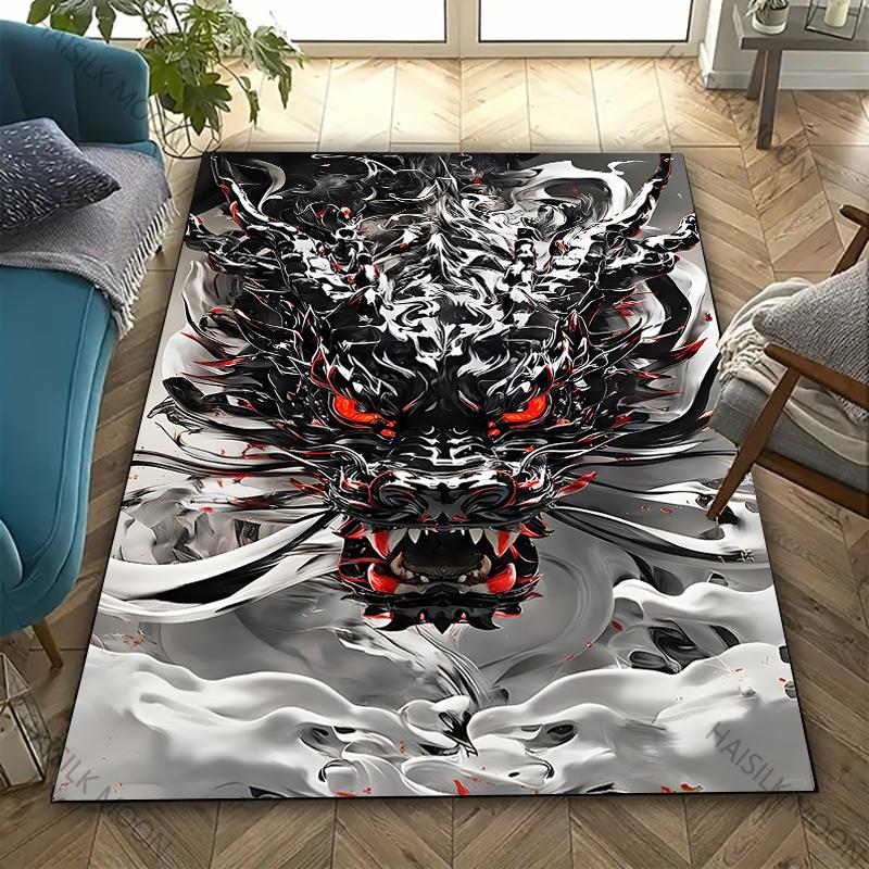 Sacred and Magnificent Oriental Dragon Carpet New Release! Rug for Living Room Bedroom,Office Areas,Durable Machine Washable Mat