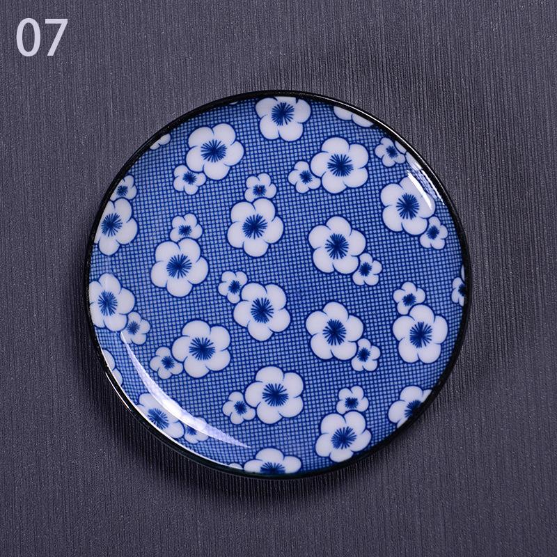1 шт. Сине-белая керамическая подставка для чайной чашки, фарфоровая подкладка для чайной чашки, подставка в китайском стиле, изоляционная подставка, поднос