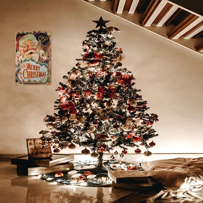 Santa Claus Vintage Metal Sign (11.9inx7.9in/30cm*20cm) Christmas Decoration Festivals Decor, Funny Christmas Party Decoration