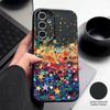 Чехол с принтом «Цветные звезды» для Samsung S26 S25 Ultra S24 S23 S22 S21 FE A15 A35 A55 A16 A36 A56 A17 A18 A37 A57 5G Мягкая обложка с текстурой кожи