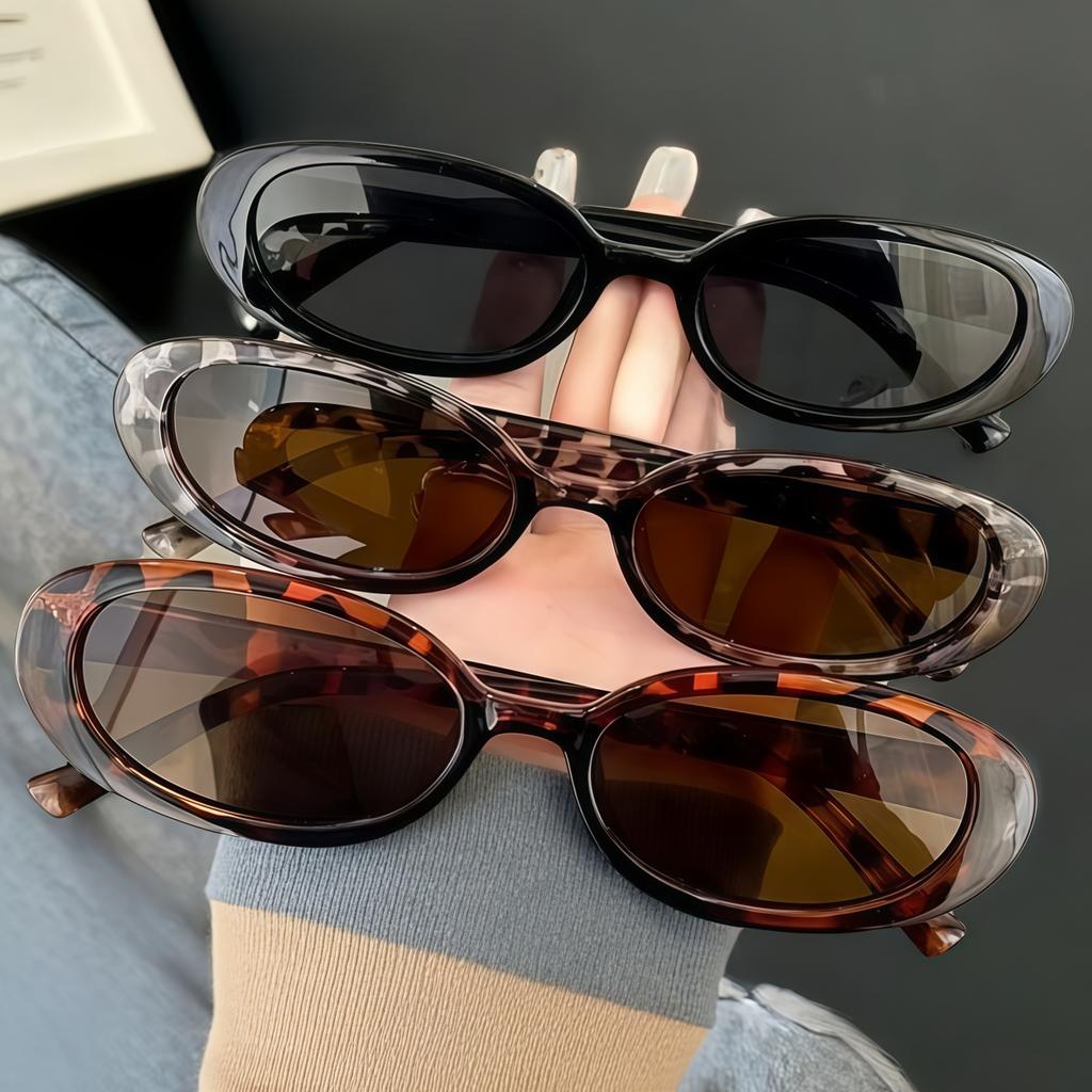 3pc European and American retro style women's fashionable sunglasses trend versatile summer sun shading and UV protection lightw