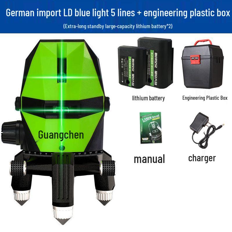 Высокоточный лазерный уровень с зеленым и синим светом, инфракрасный - 2, 3 или 5 линий, яркий свет для улицы, автоматическое выравнивание