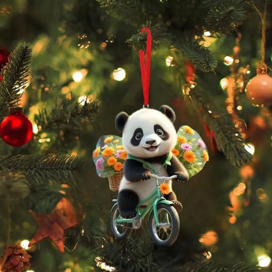 Christmas Acrylic Cats Car Pendant with Lanyard Cute Cat Decoration Backpack Keychain