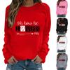 Women's Fashion Leisure Valentine's Day Print  Long Sleeve Pullover Top