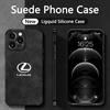 Автомобиль Для Lexus Эмблема Замша Все Включено Чехол Для Телефона Для iPhone 16 15 13 14 12 Pro Max Mini 8 XR XS 16 Plus 15Pro MAX Чехол Оболочка