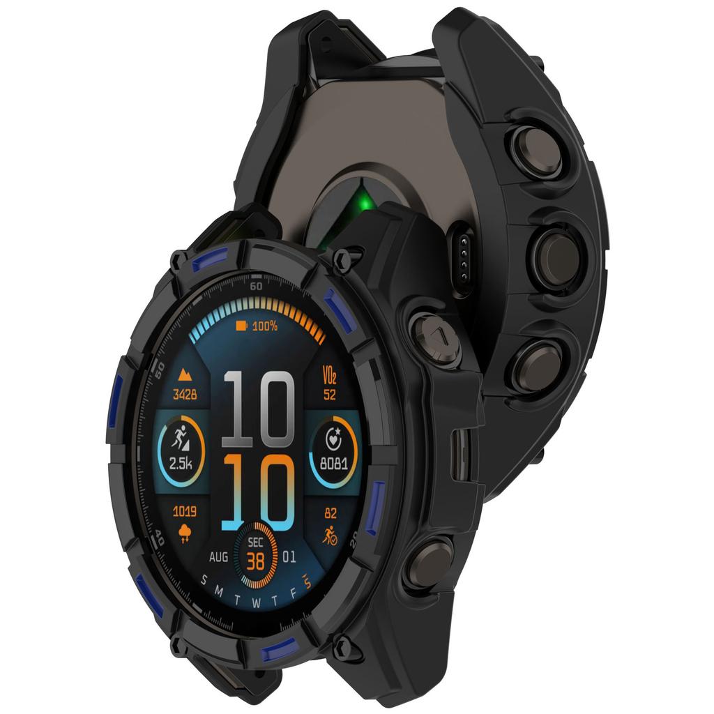 For Garmin Tactix 8 51mm TPU Watch Case Hollow-out Rugged Bumper Cover