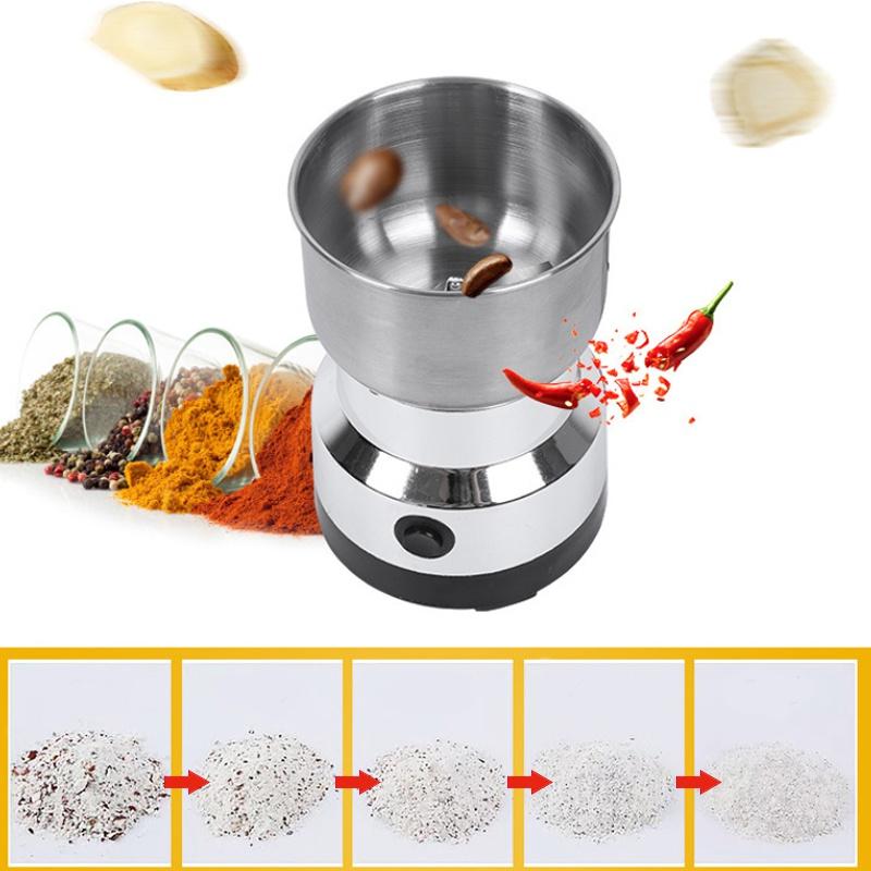Electric Stainless Steel Coffee Bean Grinder Home Grinding Milling Machine 220V Coffee Beans Grind Kitchen Accessories