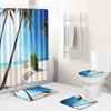 Landscape Shower Curtain Floor Mat Combination Four-Piece Set Bathroom Toilet Carpet Shower Room Mat Foot Mat